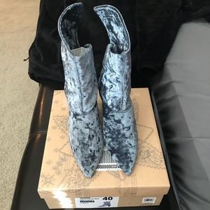 Free People Moonlight Velvet Pointed Toe Booties